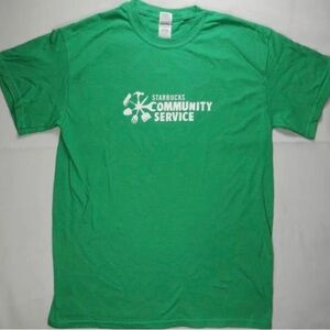 New Starbucks Official Unisex Green Tee Short Sleeve Community Service XS